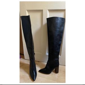 Maje Leather Over the Knee Boots